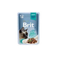 Brit Premium Cat Delicate Fillets in Gravy with Beef 85g