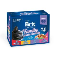 Brit Premium Cat Pouches Family Plate 1200 g (12×100 g)