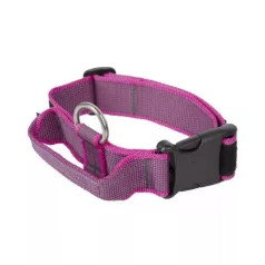   Julius K9 obojok s rukoväťou a vymeniteľným nápisom 40 mm / 38–53 ružovo-sivý
