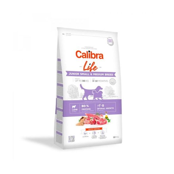 Calibra Dog Life Junior Small & Medium Breed Lamb krmivo pre psov 12 kg