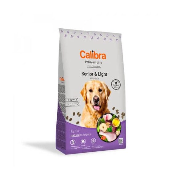 Calibra Dog Premium Line Senior & Light krmivo pre psov 12 kg
