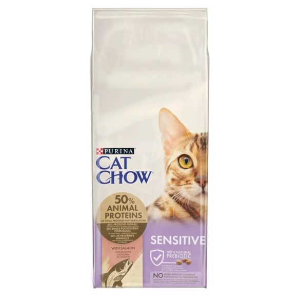 CAT CHOW Sensitive suché krmivo pre mačky bohaté na lososa