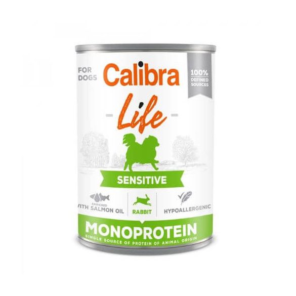 Calibra Dog Life Sensitive Rabbit konzerva 400g