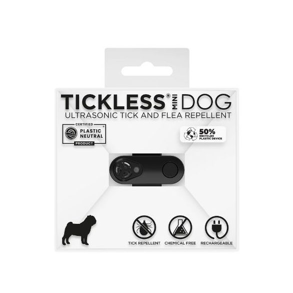 Tickless Mini odpudzovač kliešťov pre malých psov čierny