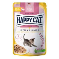Happy Cat Pouch Omáčka Kitten-Junior Hydina 85g
