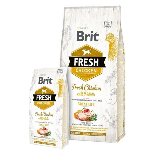 Brit Fresh Kuracie a Zemiaky Adult Great Life 12 kg