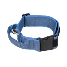   Julius K9 obojok s rukoväťou a vymeniteľným nápisom 50 mm / 49–70 modro-sivý