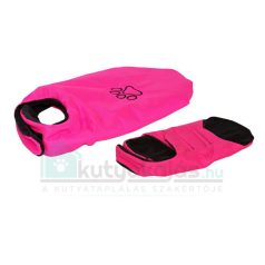 Zimná bunda na suchý zips ružovo-čierna L s labkami