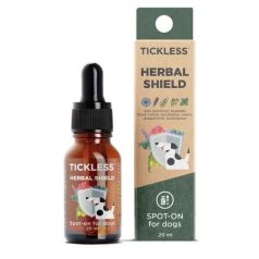   Tickless Herbal Shield Spot-on – 100 % prírodná zmes éterických olejov pre psov 20 ml