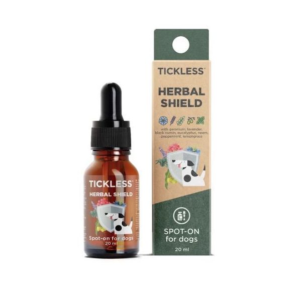 Tickless Herbal Shield Spot-on – 100 % prírodná zmes éterických olejov pre psov 20 ml