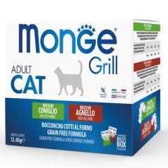 Monge Cat Grill Multibox Adult králik–jahňa 12x85g
