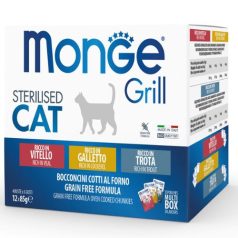   Monge Cat Grill Multibox Steril teľa–kohút–pstruh 12x85g