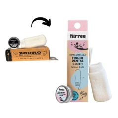   Prstový čistiaci obrúsok na zuby pre psov a mačky, s darčekom – zubným práškom.