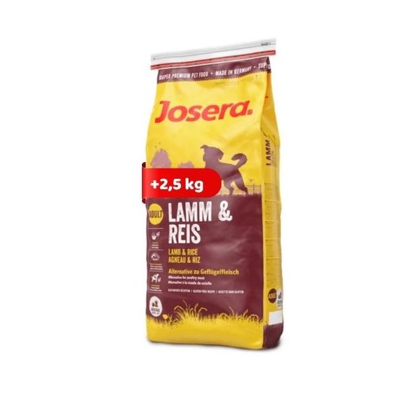 Josera Adult Lamb & Rice 12,5 kg + 2,5 kg krmivo pre psov