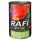 Rafi paštéta pre psov s divinou, červenými a modrými čučoriedkami, v konzerve 800g