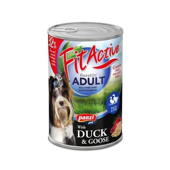 Panzi FitActive Adult Dog konzerva s kačicou a husou 1240g