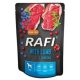 Rafi paštéta pre psov s jahňacím mäsom, červenými a modrými čučoriedkami, v kapsičke 300g