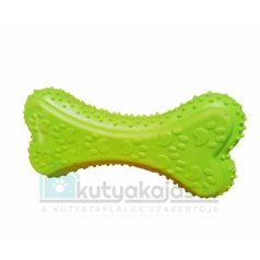 JK pískacia gumová kosť s motívom labky zelená 12 cm