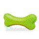 JK pískacia gumová kosť s motívom labky zelená 12 cm