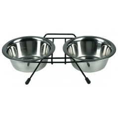   Tatrapet Pet Expert nerezová dvojitá miska s držiakom 2×12 cm