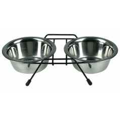   Tatrapet Pet Expert nerezová dvojitá miska s držiakom 2×15 cm