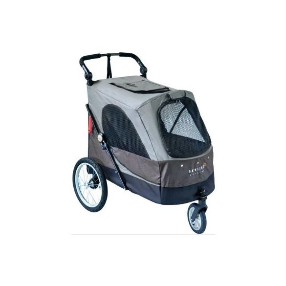 Petstro Skyline psí kočík, veľkosť L, do 45 kg – Hnedá / Tmavosivá