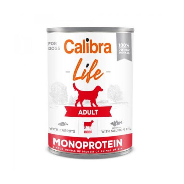 Calibra Dog Life Adult Beef with carrots konzerva 400 g