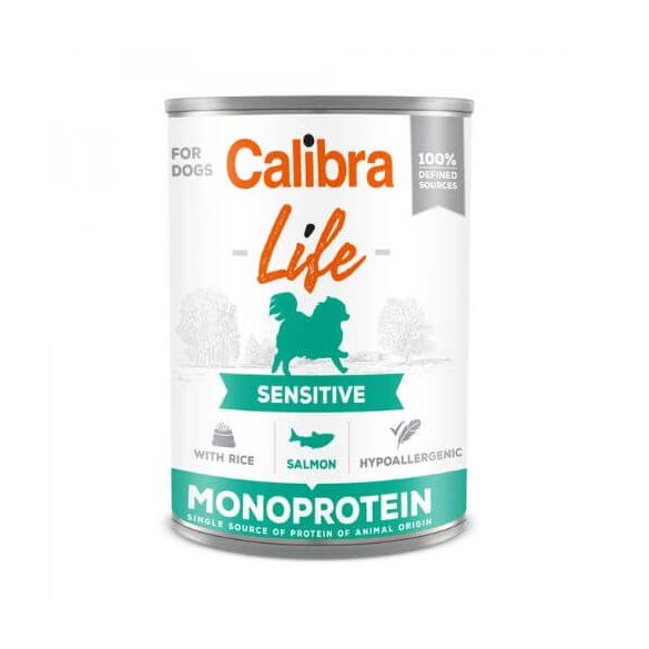 Calibra Dog Life Sensitive Salmon with rice konzerva 400g