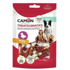   Camon Treats&Snacks hryzateľné kosti s pásikmi z kačacieho mäsa 80g