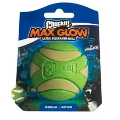 Chuckit Max Glow Ultra Squeaker lopta (M)