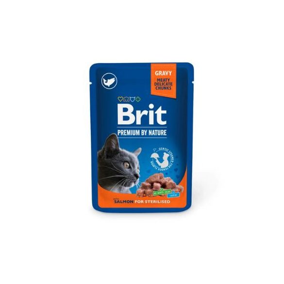 Brit Premium Cat Pouches Salmon for Sterilised 12x100g
