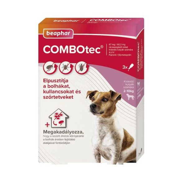 Beaphar Combotec Dog S 3x antiparazitárny spot-on proti blchám a kliešťom pre psov (2-10kg)