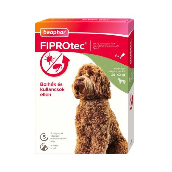 Beaphar Fiprotec Dog L 6x spot-on roztok proti blchám a kliešťom pre psov (20-40kg)