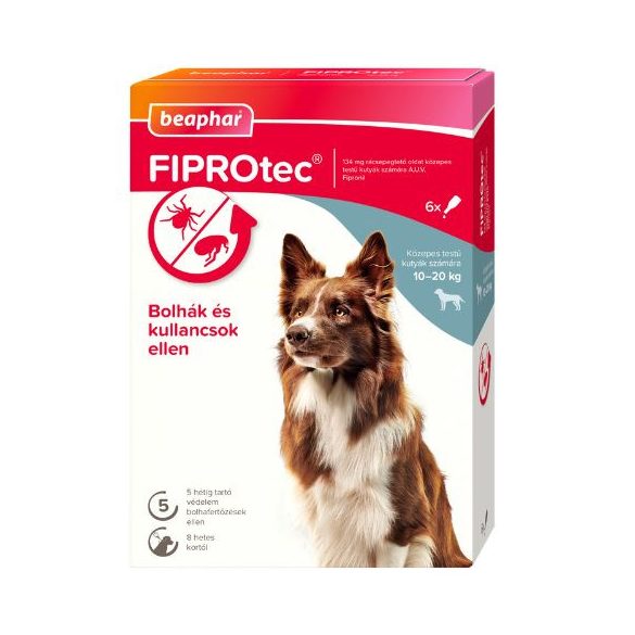 Beaphar Fiprotec Dog M 6x spot-on roztok proti blchám a kliešťom pre psy (10-20kg)