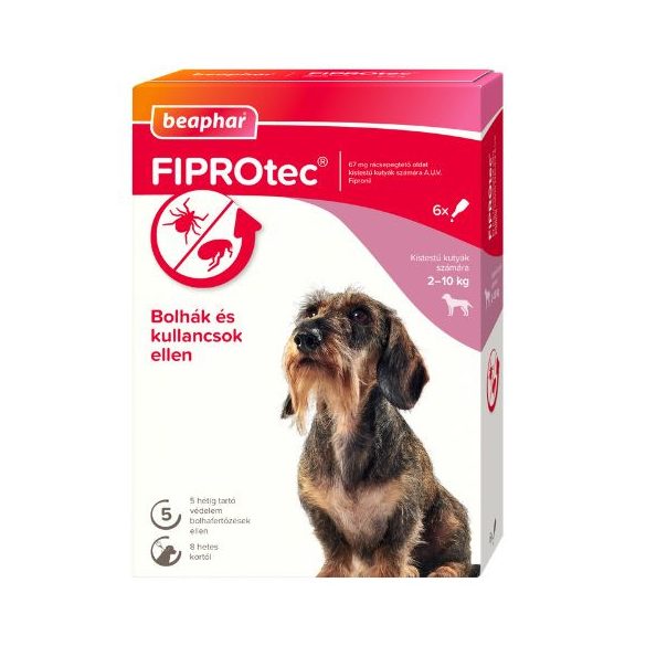 Beaphar Fiprotec Dog S 6x spot-on roztok proti blchám a kliešťom pre malé psy (2-10kg)