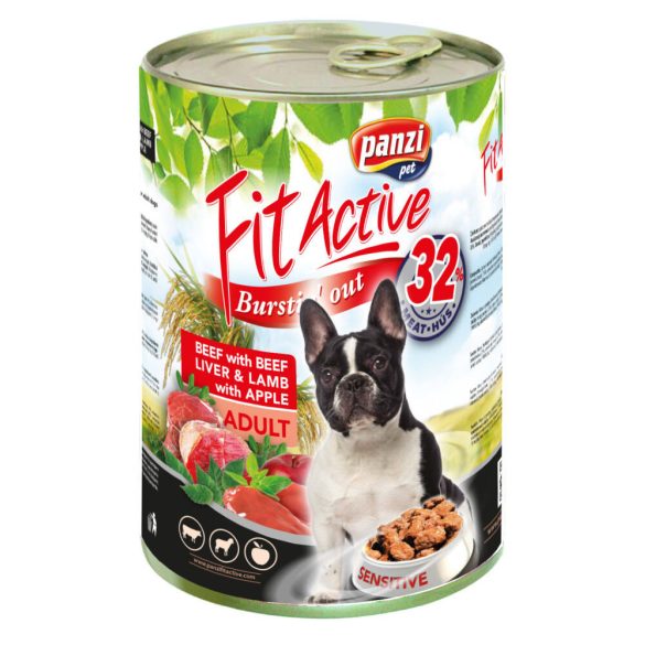 Panzi FitActive Adult Dog konzervy s hovädzím, kuracím a jahňacím mäsom 12×415g
