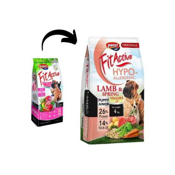 Panzi FitActive ORIGINALS Puppy & Junior Hypoallergenic Lamb & Spring Veggies 4kg krmivo pre psov