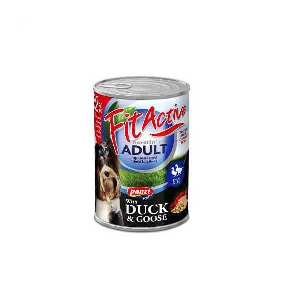 Panzi FitActive Adult Dog konzerva s kačicou a husou 24x415g