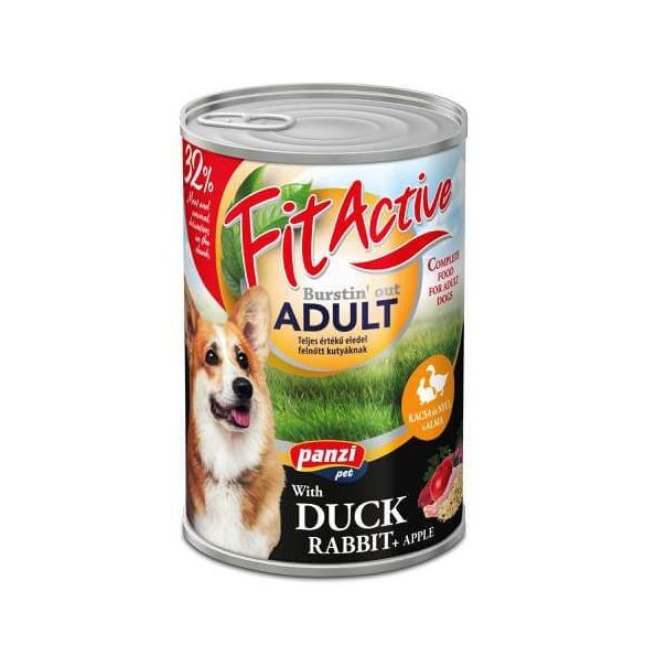 Panzi FitActive Adult Dog konzerva kačica a králik 12x1240 g