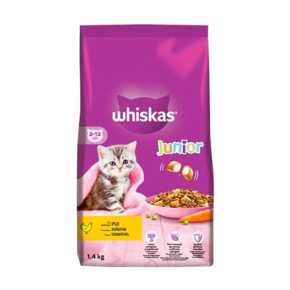 Whiskas Junior suché krmivo pre mačiatka s kuracím mäsom 1,4 kg