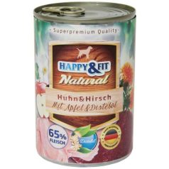 Happy&Fit Natural Adult Chicken, Venison konzervy 800g