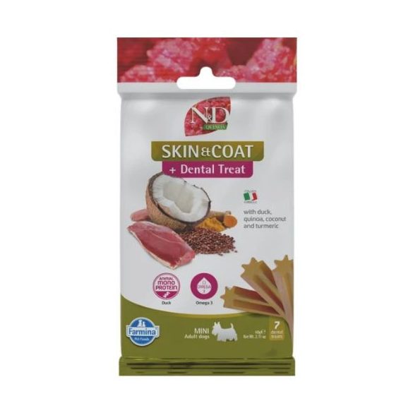 N&D Quinoa Maškrta pre psov Skin&Coat Duck Adult Mini 60g