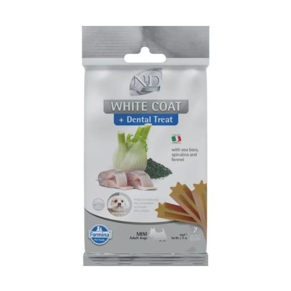 N&D White Dog Maškrta Sea bass, fennel, rice & spirulina Adult Mini 60g
