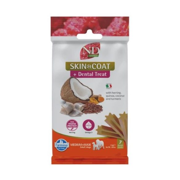 N&D Quinoa Maškrta pre psov Skin&Coat Herring Adult Med&Max 100g