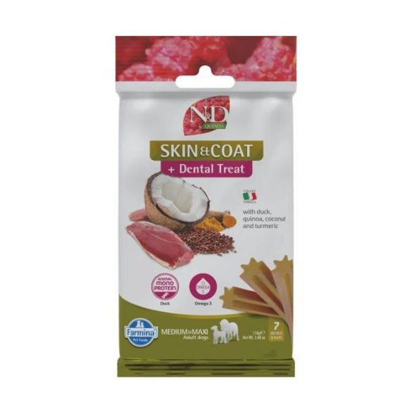 N&D Quinoa Maškrta pre psov Skin&Coat Duck Adult Med&Max 100g