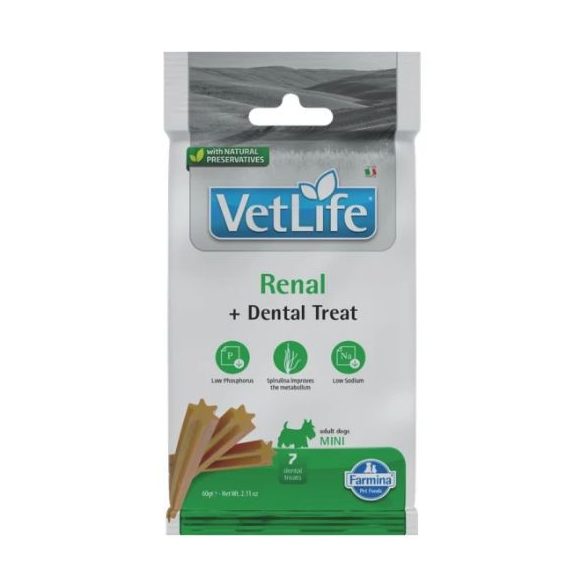 Vet Life Natural Diet Dog Pamlsky Renal Adult Mini 60g