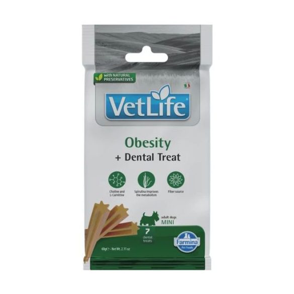 Vet Life Natural Diet Dog Pamlsky Obesity Adult Mini 60g