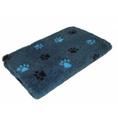   Vetbed Protismikľavá, Kĺby šetriaca Psia Posteľ Tmavomodrá, s 2 druhmi labkového motívu (modrý a čierny) 75×50 cm