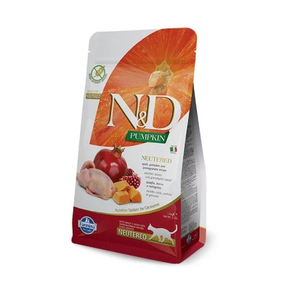 N&D Cat Grain Free Tekvica Prepelica pre kastrované mačky 1,5 kg