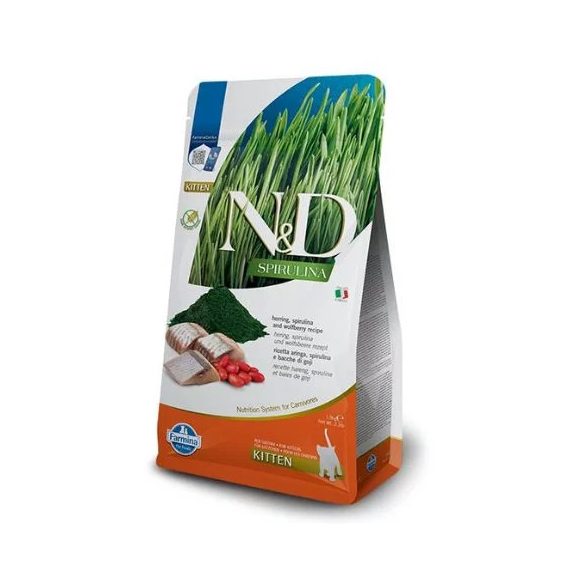 N&D Spirulina Cat Kitten Sleď 1,5 kg